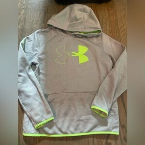 Grey/Neon‎ Green Under Armor Hoodie Yourh XL